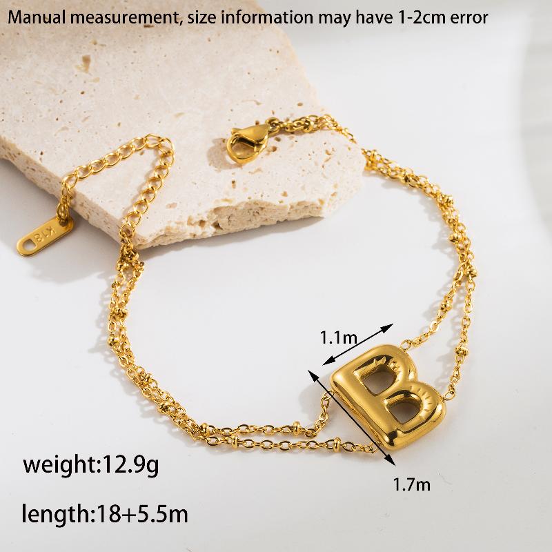 ig style simple style letter stainless steel plating 18k gold plated bracelets By Trendy Jewels