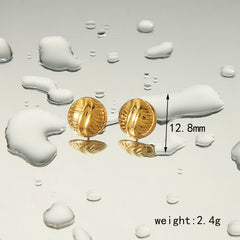 1 Pair Simple Style Round 304 Stainless Steel 18K Gold Plated Ear Studs By Trendy Jewels