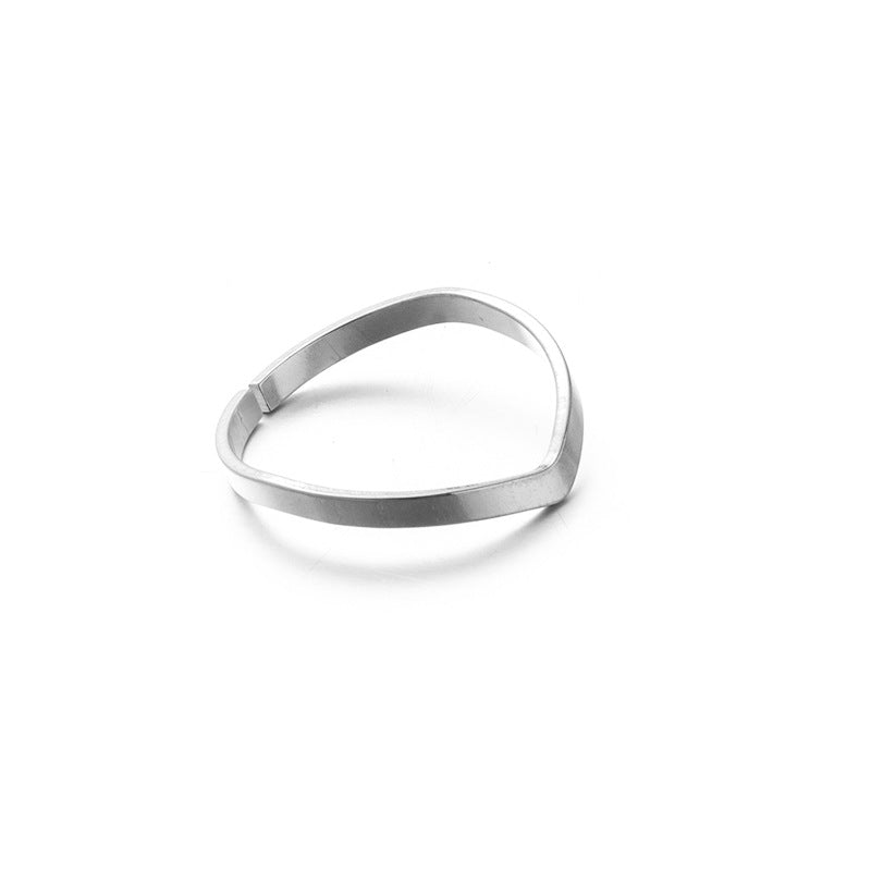 simple style geometric stainless steel open rings By Trendy Jewels