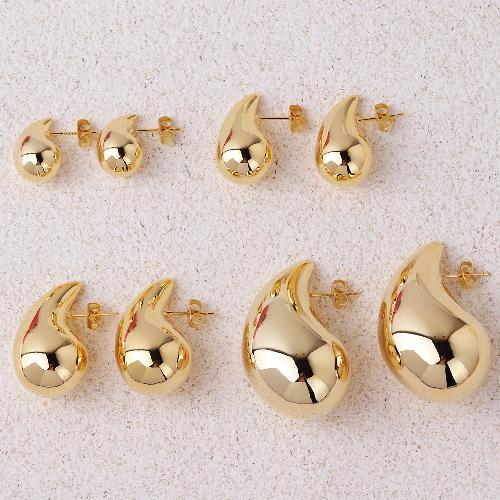 1 pair retro lady water droplets plating copper ear studs By Trendy Jewels