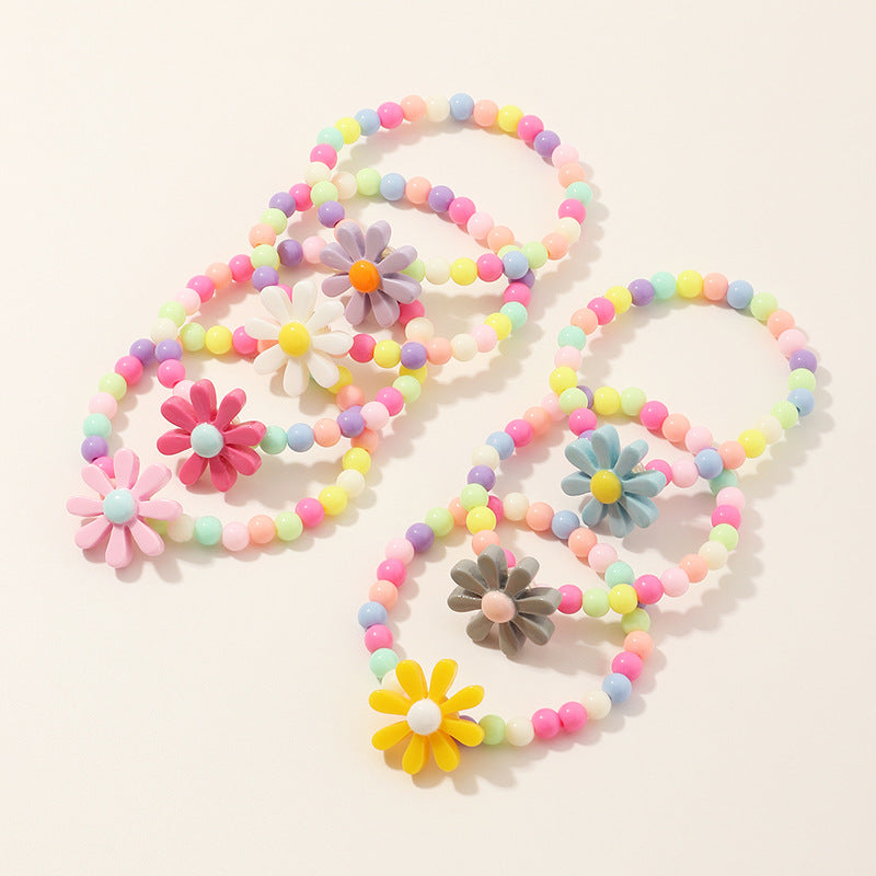 flower beaded no inlaid kid's bracelets By Trendy Jewels