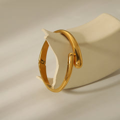 304 Stainless Steel 18K Gold Plated Vintage Style Simple Style Solid Color Rings Bracelets By Trendy Jewels