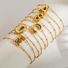 ig style simple style letter stainless steel plating 18k gold plated bracelets By Trendy Jewels