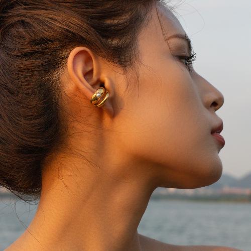 1 Pair Simple Style Classic Style Solid Color Plating Stainless Steel Gold Plated Ear Studs By Trendy Jewels