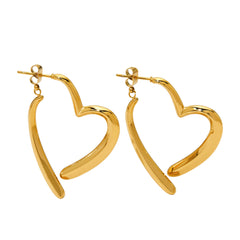 1 Pair Vintage Style Heart Shape Plating 304 Stainless Steel 16K Gold Plated White Gold Plated Gold Plated Drop Earrings By Trendy Jewels