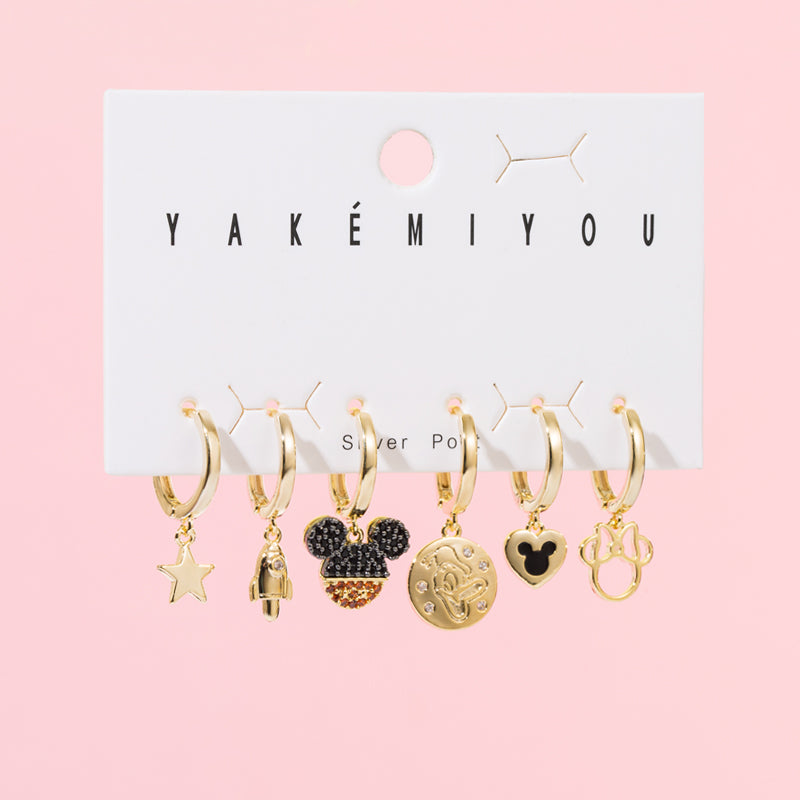 yakemiyou fashion animal heart shape flower copper artificial pearls zircon earrings in bulk By Trendy Jewels