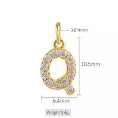 1 Piece Copper Zircon 14K Gold Plated Inlay Polished Pendant By Trendy Jewels