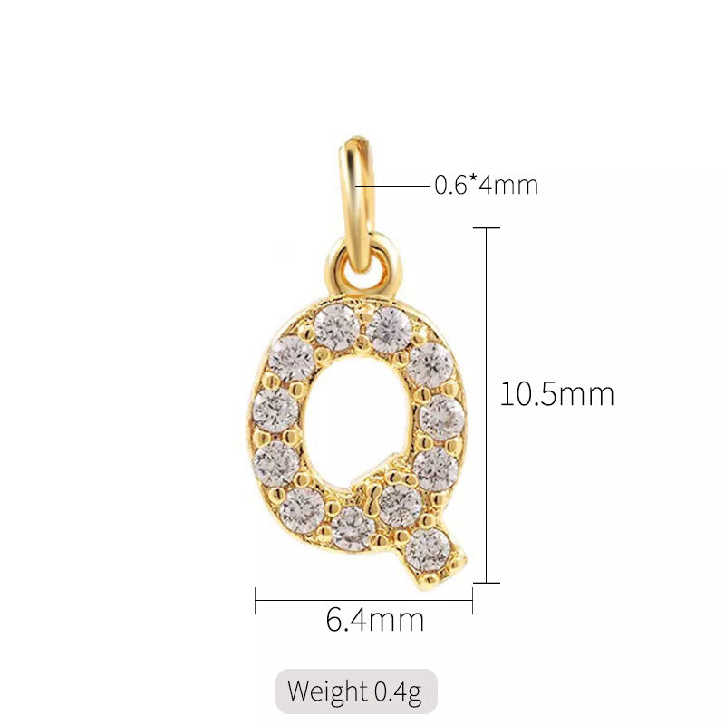 1 Piece Copper Zircon 14K Gold Plated Inlay Polished Pendant By Trendy Jewels