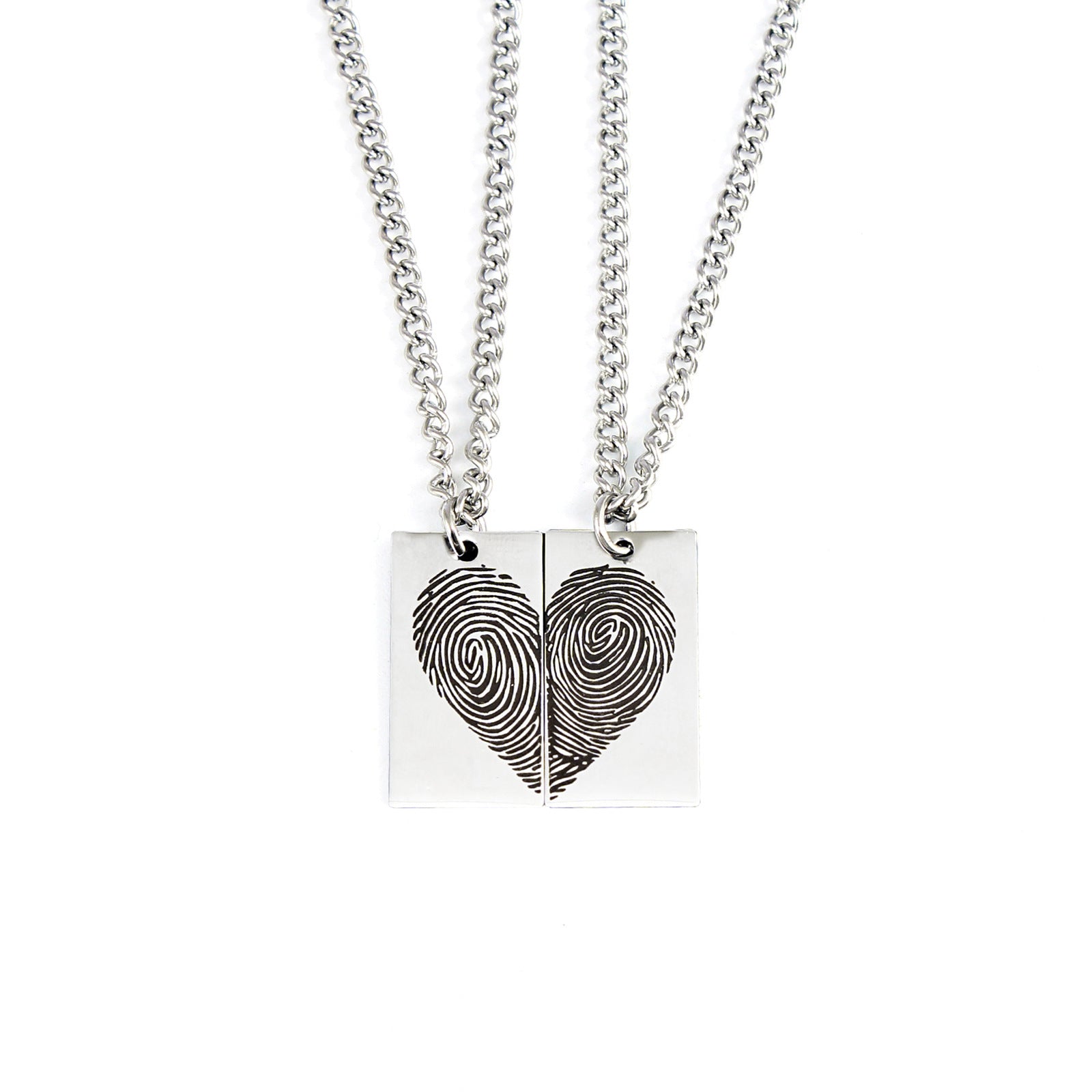 basic classic style heart shape stainless steel couple pendant necklace By Trendy Jewels