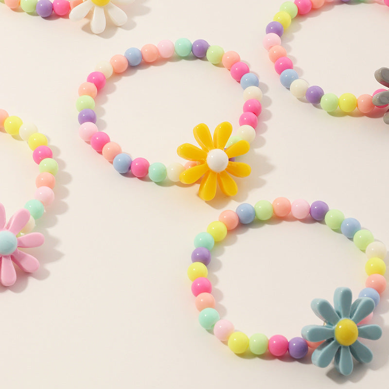 flower beaded no inlaid kid's bracelets By Trendy Jewels