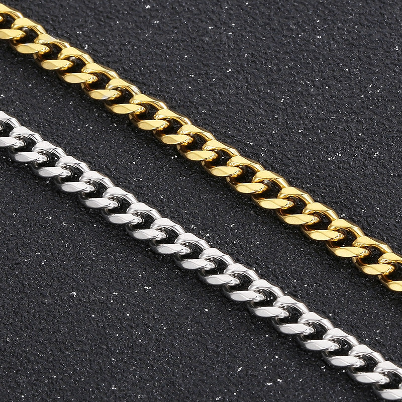 simple style streetwear geometric titanium steel men's bracelets necklace By Trendy Jewels