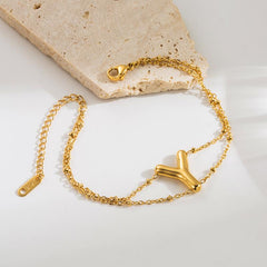 ig style simple style letter stainless steel plating 18k gold plated bracelets By Trendy Jewels