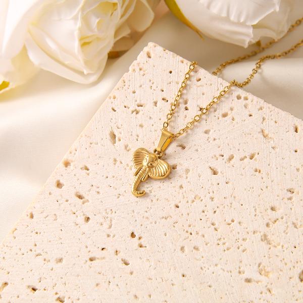 vintage style simple style geometric dragonfly bow knot stainless steel plating 18k gold plated pendant necklace By Trendy Jewels