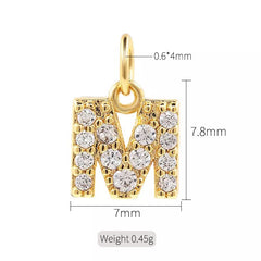 1 Piece Copper Zircon 14K Gold Plated Inlay Polished Pendant By Trendy Jewels