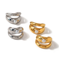 1 Pair Simple Style Classic Style Solid Color Plating Stainless Steel Gold Plated Ear Studs By Trendy Jewels