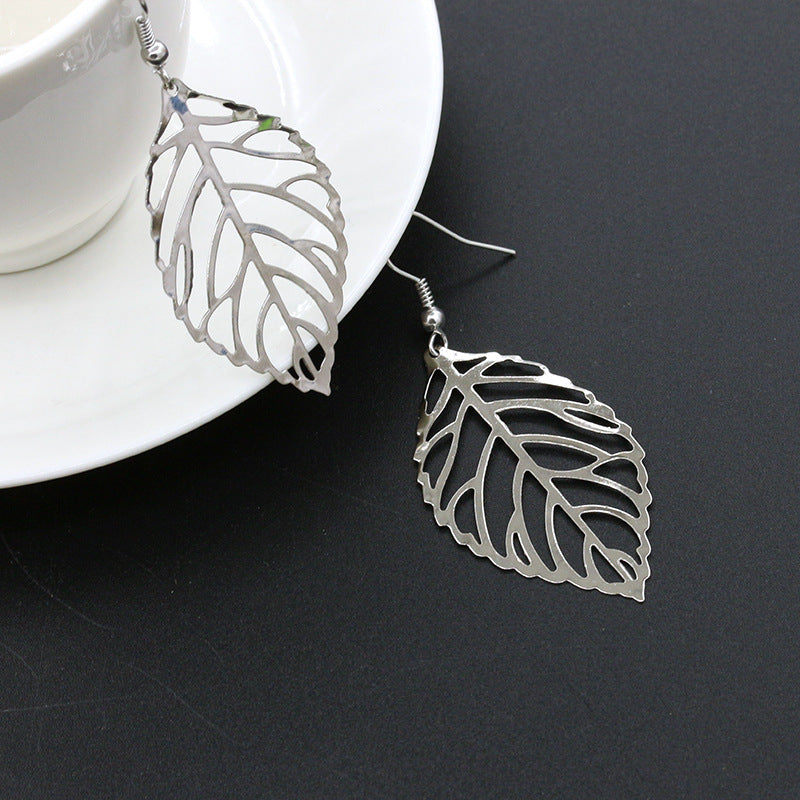 fashion leaf plating alloy no inlaid earrings By Trendy Jewels