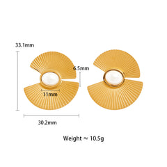 304 Stainless Steel 16K Gold Plated White Gold Plated Gold Plated Simple Style Classic Style Plating Sector Rings Earrings Necklace By Trendy Jewels