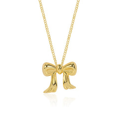 Copper Gold Plated Simple Style Classic Style Bow Knot Plating Pendant Necklace By Trendy Jewels