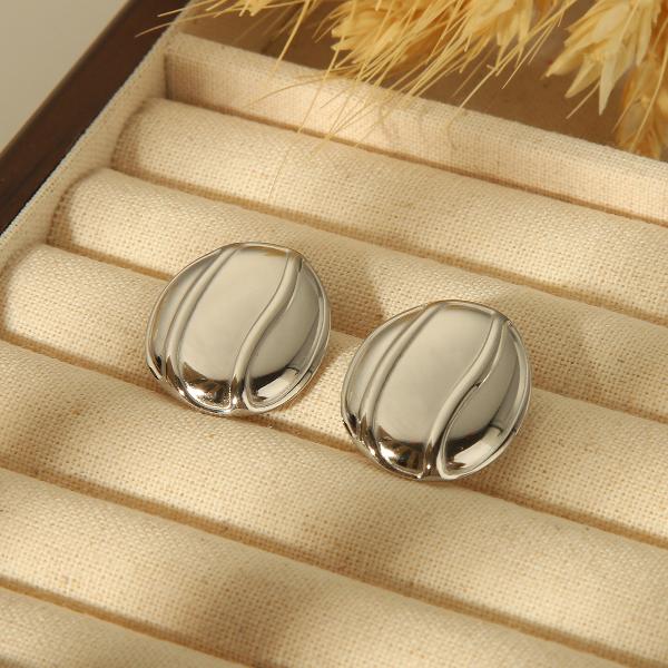 1 Pair Retro Formal Classic Style Solid Color Plating 304 Stainless Steel 18K Gold Plated Ear Studs By Trendy Jewels