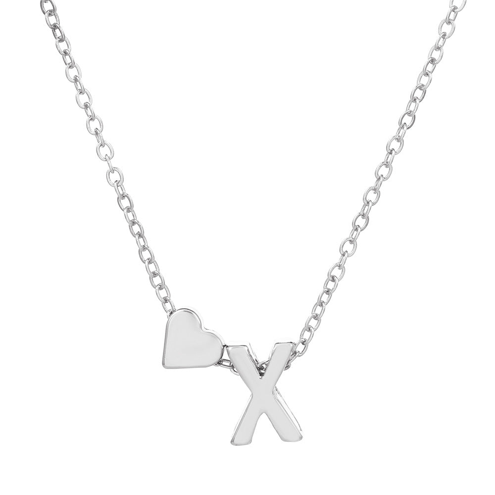 fashion love 26 english alphabet simple alloy necklace nhdp148728 By Trendy Jewels