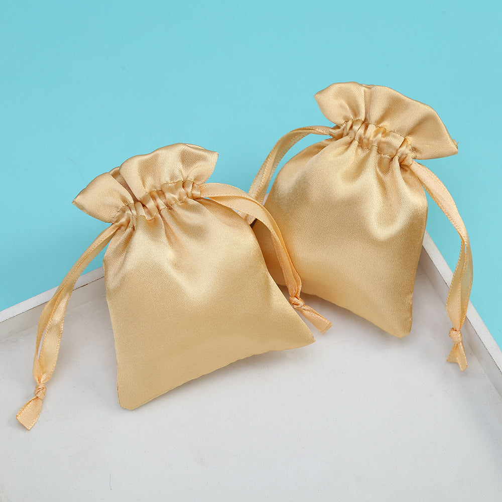 Simple Style Solid Color Satin Drawstring Jewelry Packaging Bags By Trendy Jewels