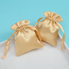 Simple Style Solid Color Satin Drawstring Jewelry Packaging Bags By Trendy Jewels