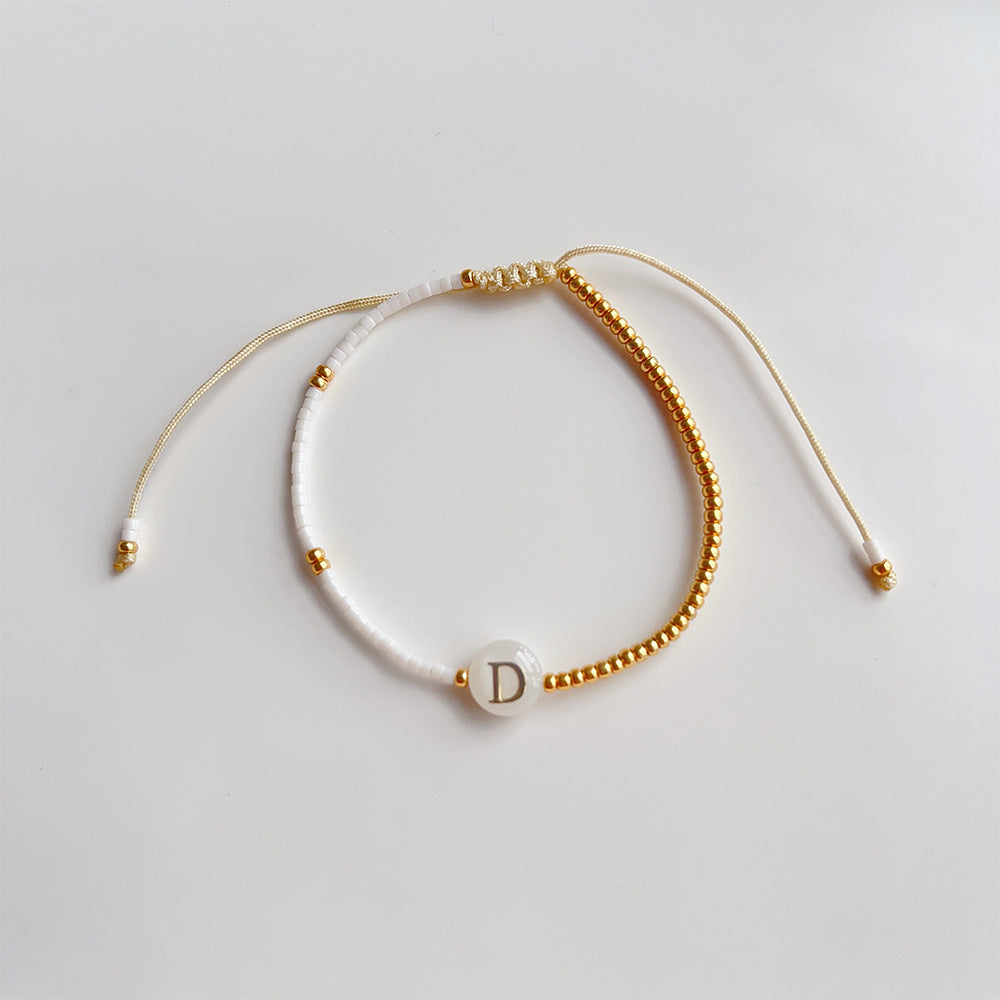 simple style letter glass bracelets By Trendy Jewels