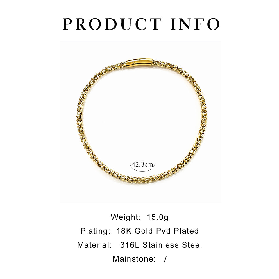 Stainless Steel 18K Gold Plated Simple Style Classic Style Color Block Plating Hollow Out Necklace By Trendy Jewels