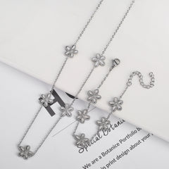 304 Stainless Steel 18K Gold Plated Simple Style Classic Style Plating Flower Jewelry Set By Trendy Jewels