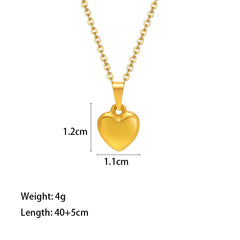 304 Stainless Steel 18K Gold Plated Vacation Simple Style Commute Polishing Heart Shape Bracelets Earrings Necklace By Trendy Jewels