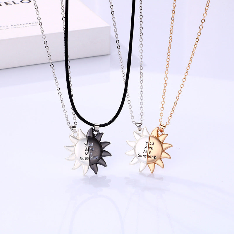 casual simple style sun alloy plating valentine's day couple pendant necklace By Trendy Jewels