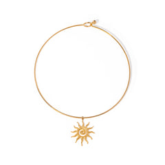 304 Stainless Steel 18K Gold Plated IG Style Simple Style Sun Pendant Necklace By Trendy Jewels