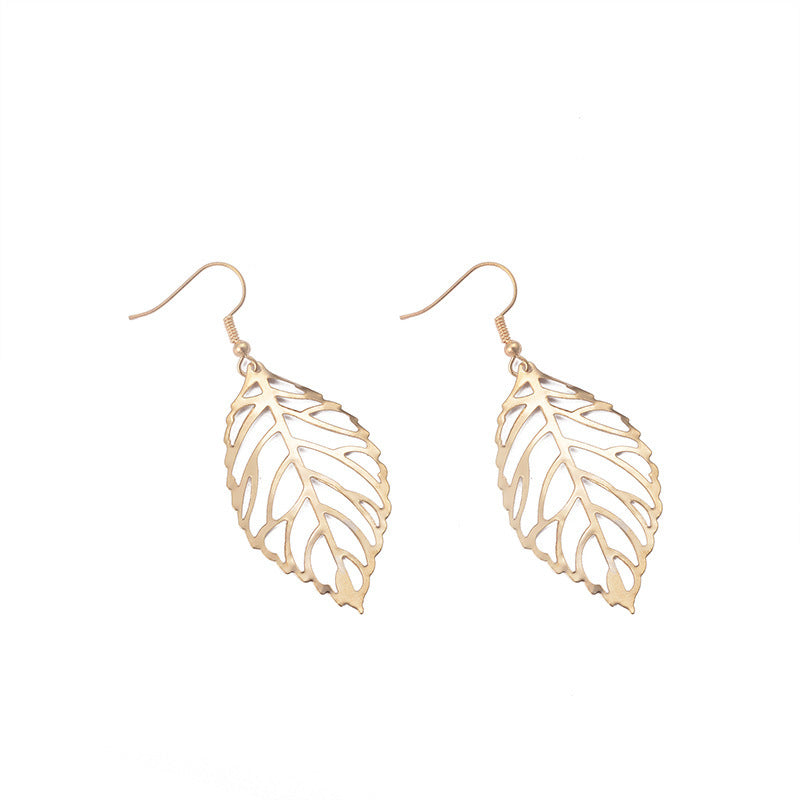 fashion leaf plating alloy no inlaid earrings By Trendy Jewels