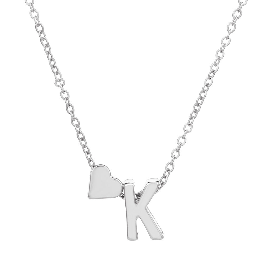 fashion love 26 english alphabet simple alloy necklace nhdp148728 By Trendy Jewels