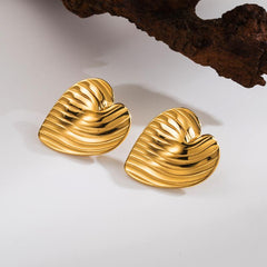 1 Pair Simple Style Classic Style Commute Heart Shape Plating 304 Stainless Steel 18K Gold Plated Ear Studs By Trendy Jewels