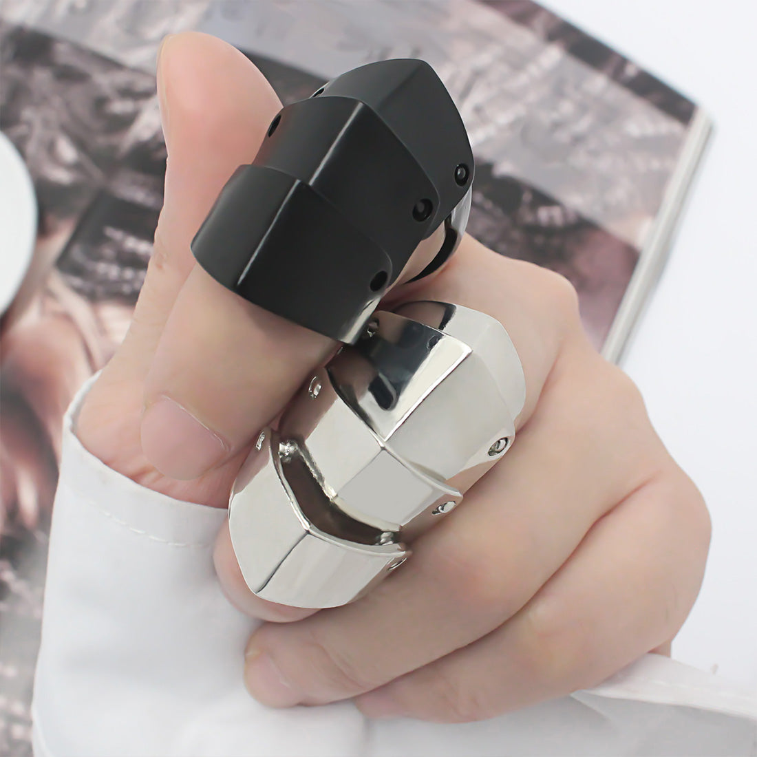 ig style punk classic style geometric alloy irregular men's rings By Trendy Jewels