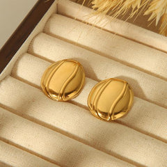 1 Pair Retro Formal Classic Style Solid Color Plating 304 Stainless Steel 18K Gold Plated Ear Studs By Trendy Jewels