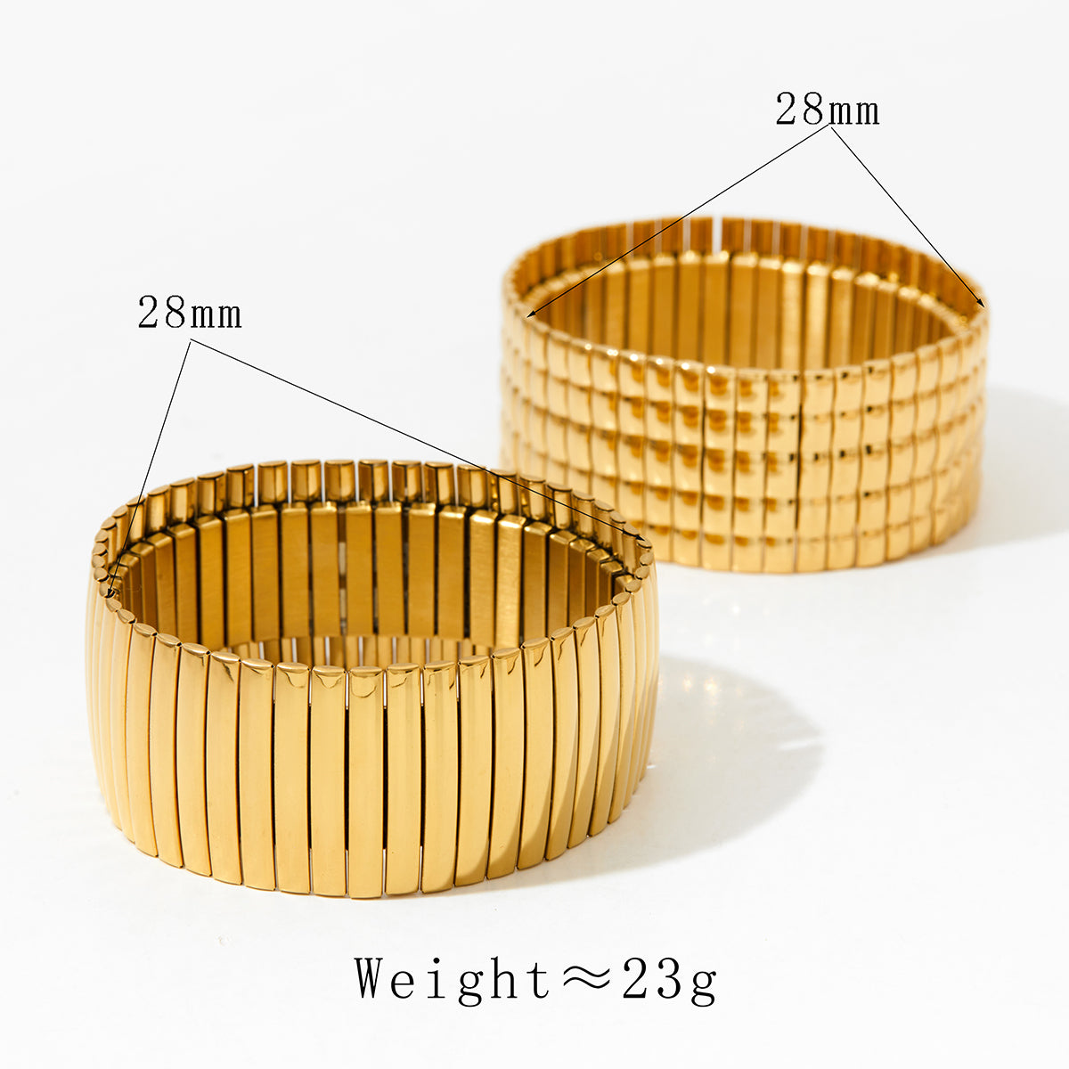 Modern Style Stripe 304 Stainless Steel 16K Gold Plated White Gold Plated Gold Plated Bangle In Bulk By Trendy Jewels