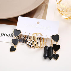 1 set retro ethnic style gossip heart shape butterfly arylic alloy earrings By Trendy Jewels