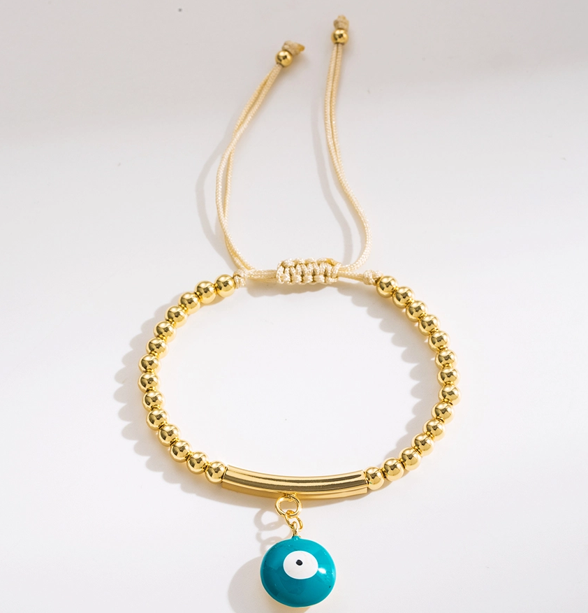 Copper 18K Gold Plated Modern Style Sweet Enamel Plating Devil's Eye Bracelets By Trendy Jewels