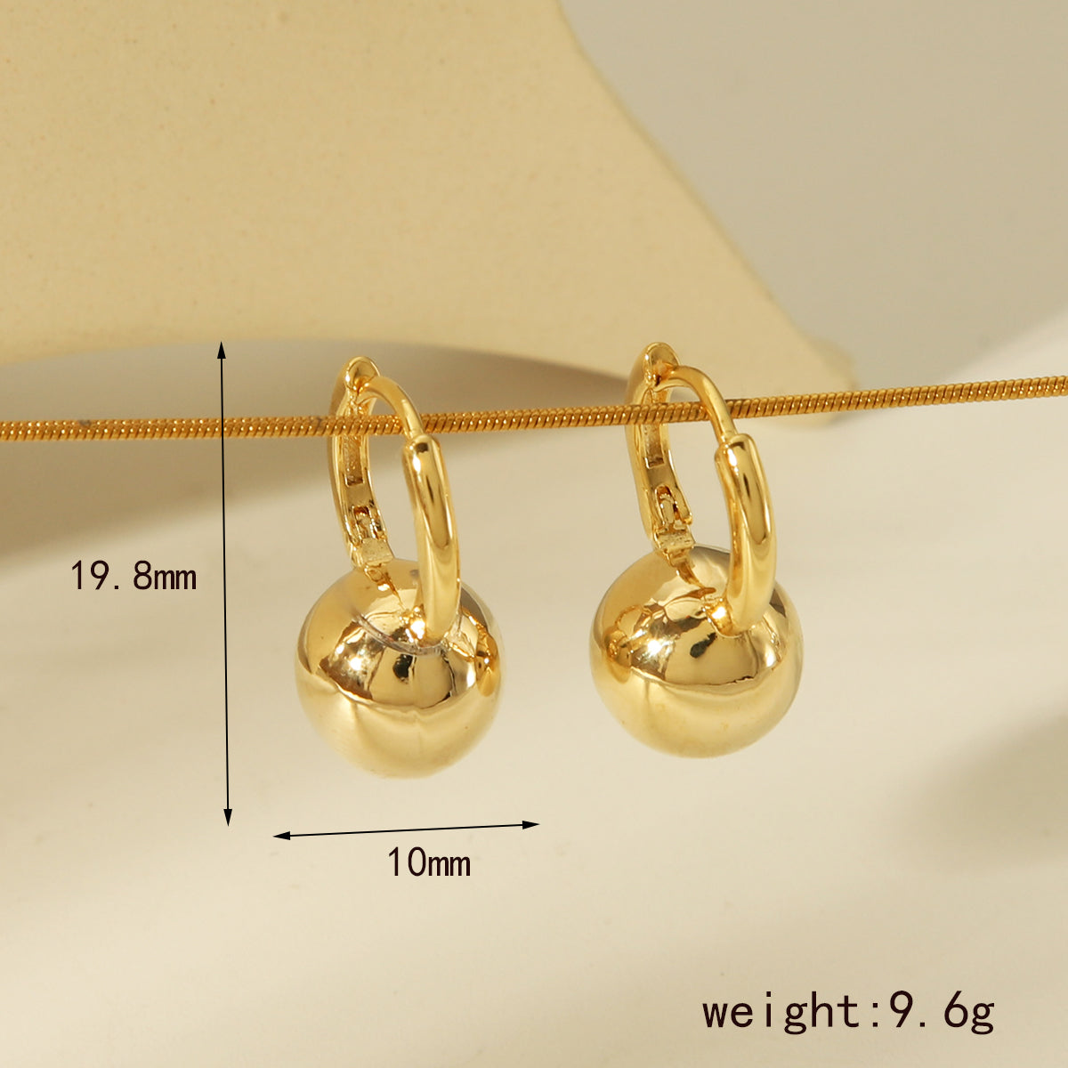 1 Pair Casual Simple Style Irregular Round Plating Copper 18K Gold Plated Earrings By Trendy Jewels