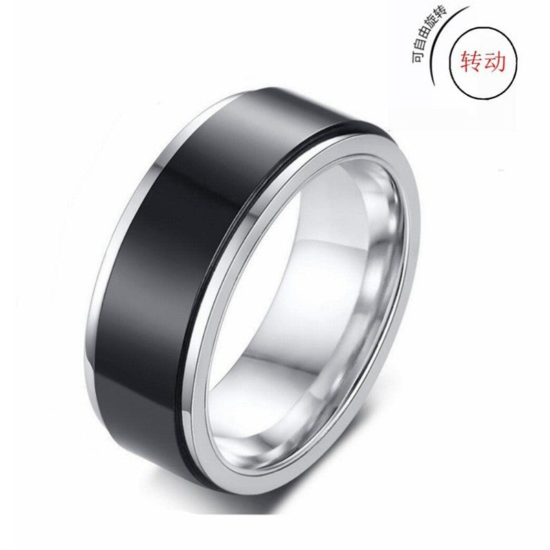 titanium steel rotating ring male rotating decompression anti-anxiety ring By Trendy Jewels