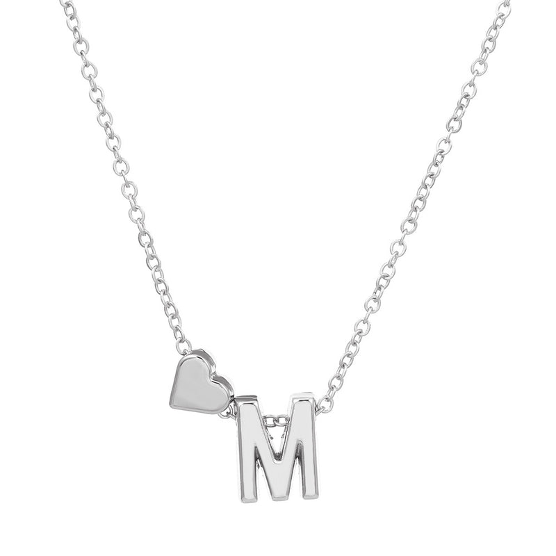 fashion love 26 english alphabet simple alloy necklace nhdp148728 By Trendy Jewels