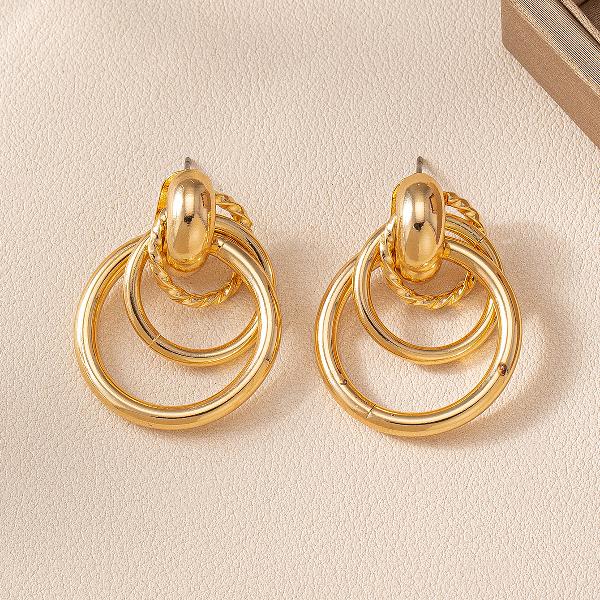 1 Pair IG Style Classic Style Geometric Plating Ferroalloy Ear Studs By Trendy Jewels