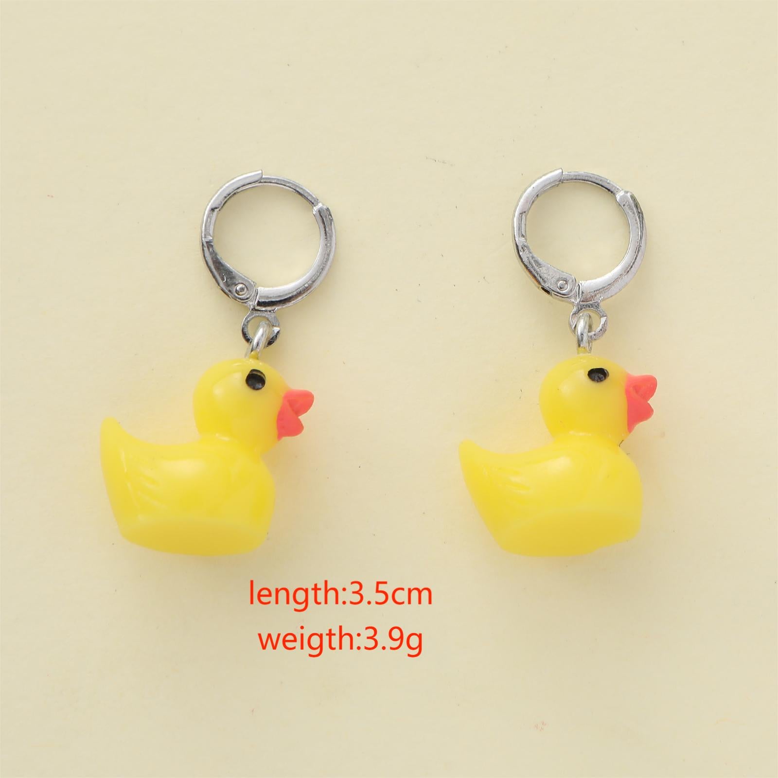 1 Piece Cute Simple Style Duck Resin Drop Earrings By Trendy Jewels