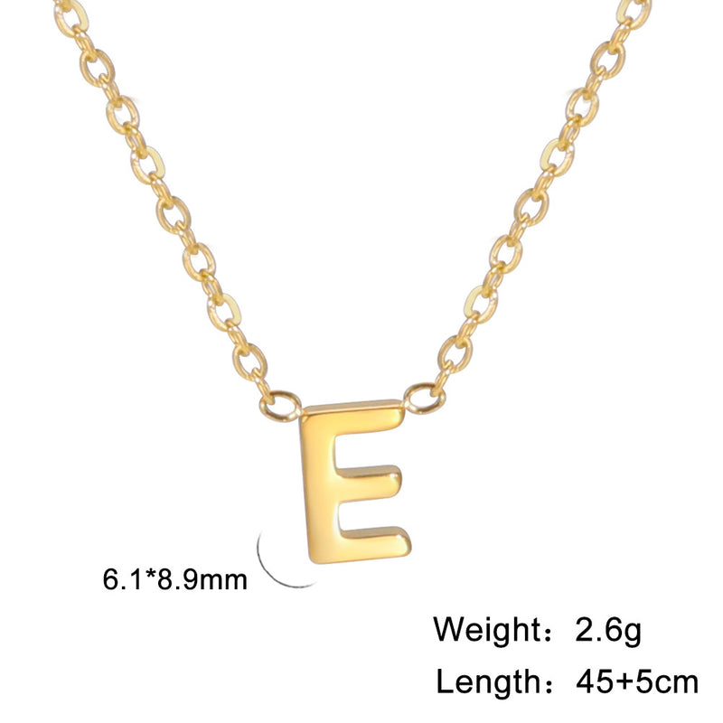 simple style letter stainless steel plating pendant necklace By Trendy Jewels