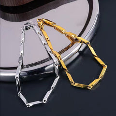Hip-Hop Streetwear Solid Color Titanium Steel 18K Gold Plated Unisex Bracelets By Trendy Jewels
