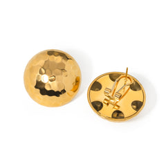 1 Pair IG Style Solid Color 316 Stainless Steel 18K Gold Plated Ear Studs By Trendy Jewels