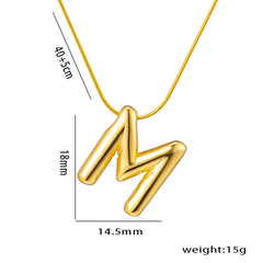 Titanium Steel Vintage Style Letter Plating Pendant Necklace By Trendy Jewels