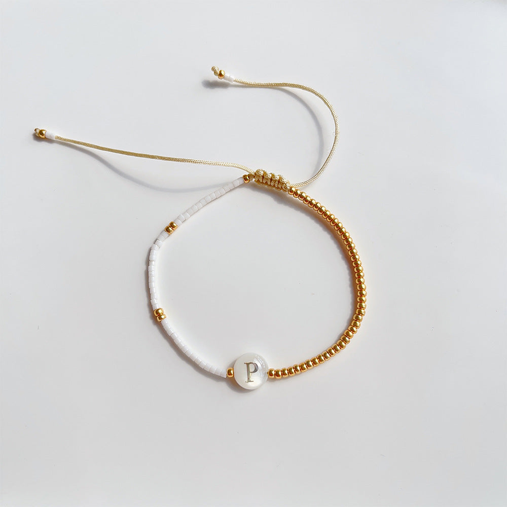 simple style letter glass bracelets By Trendy Jewels